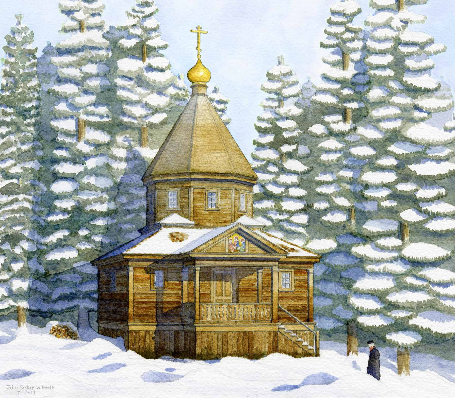 St Michaels Skete Watercolor cropped Saint Michael's Skete, Spruce Island, AK